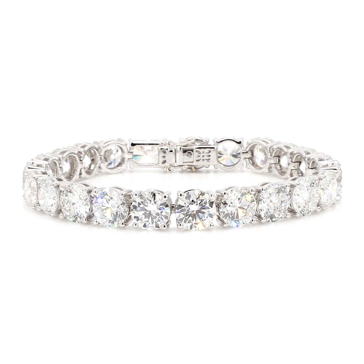 14K White Gold IGI Certified Lab-Created Diamond Tennis Bracelet (46 CTW APPROX)