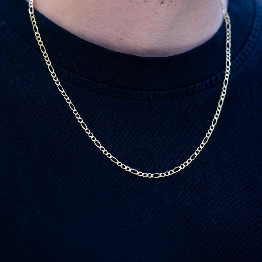 14K Yellow Gold Figaro Chain – 22 Inch