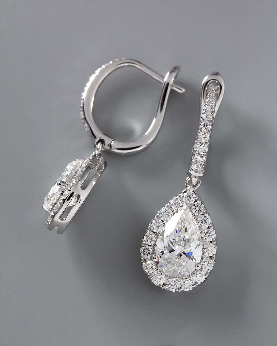 The Celeste Pear Diamond Earrings