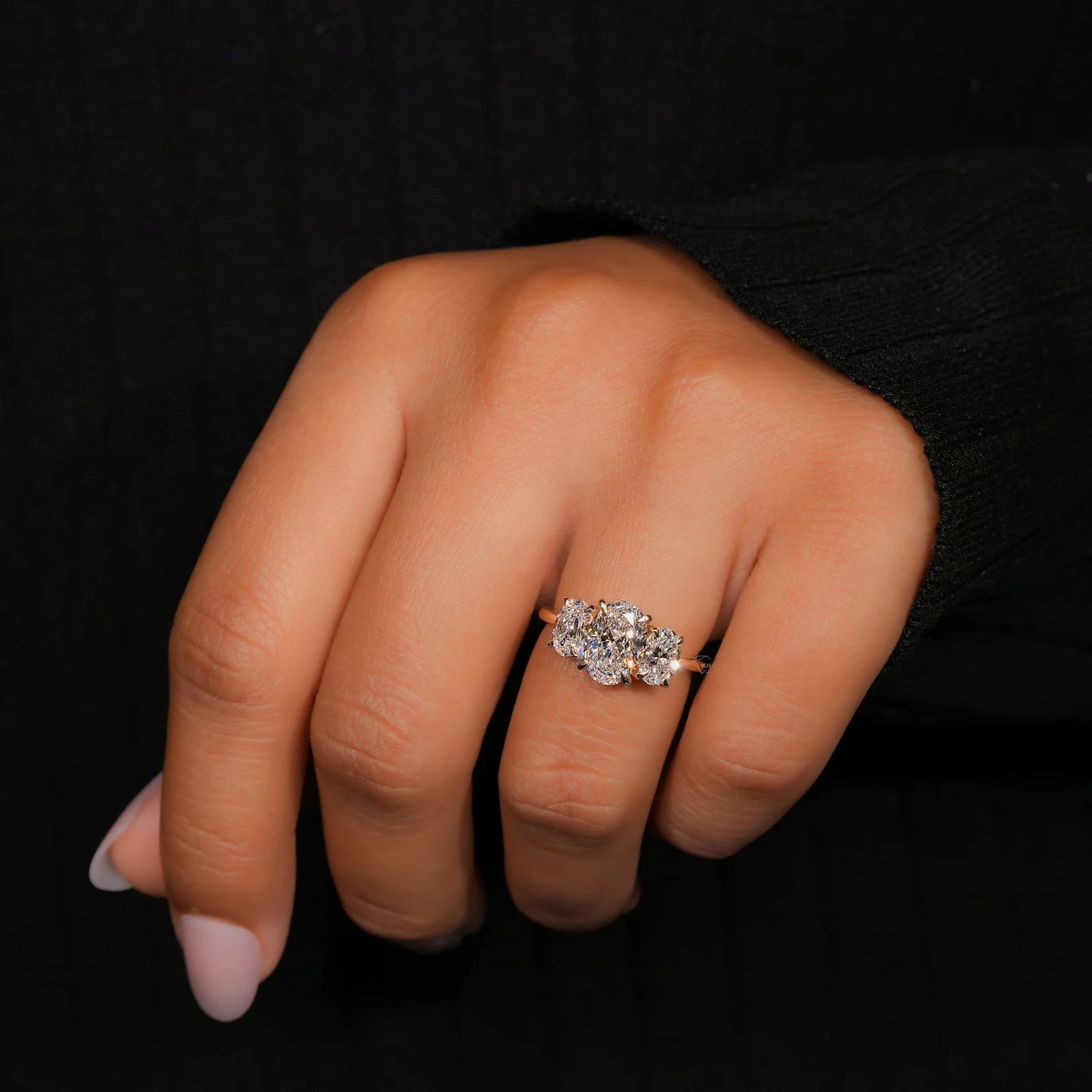 10 Oval Three Stone Engagement Ring,2.50 TCW Oval Cut Lab Grown Diamond Ring,Wedding Ring For Women,Trilogy Ring For Her,Anniversary Gift Ring