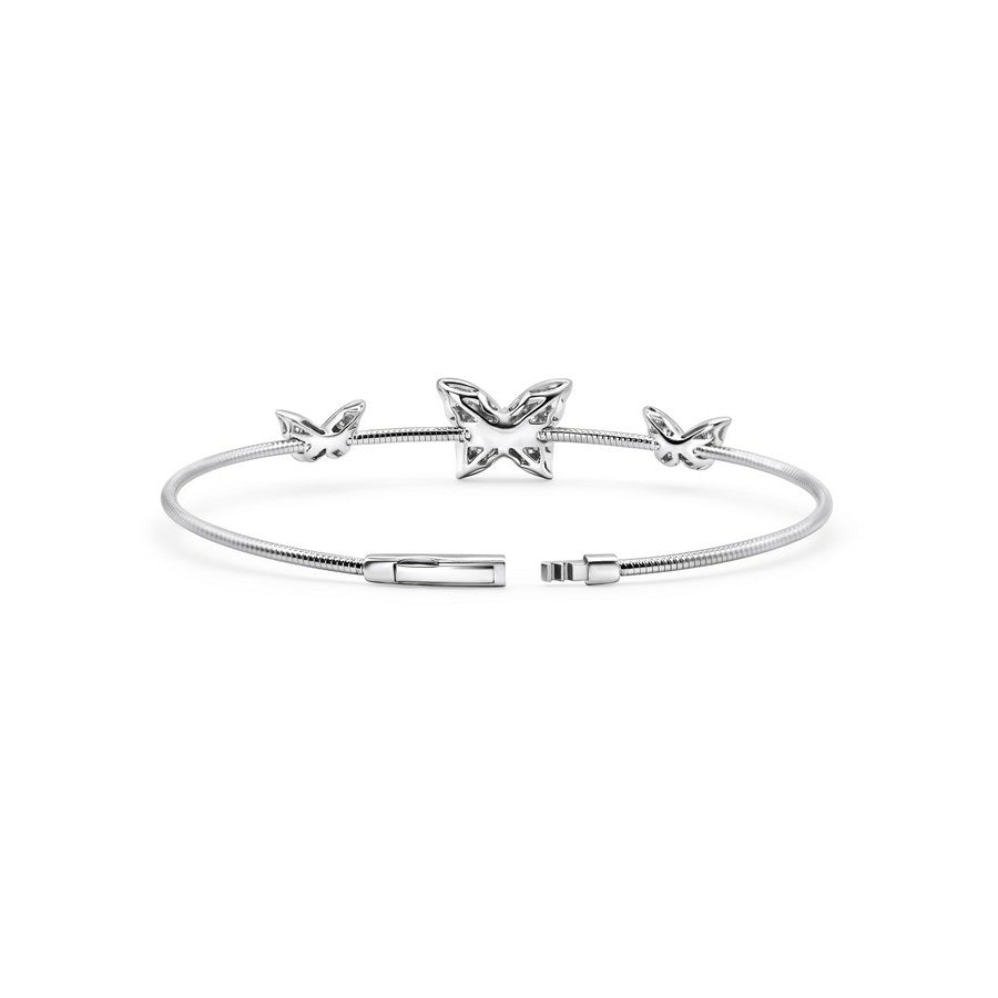 14K White Gold Lab-Created Butterfly Flex Bangle (0.40 CTW F-G SI)