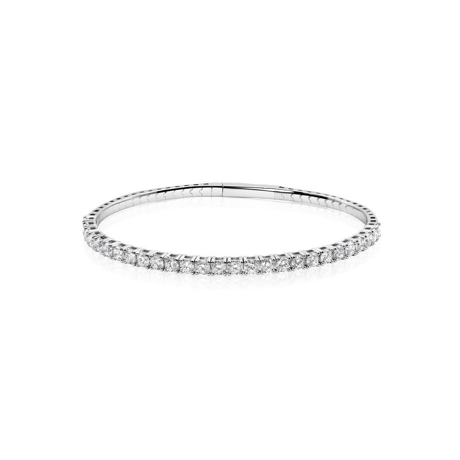 14K White Gold Lab-Created Diamond Halfway Flex Bangle (3.50 CTW F-G SI)