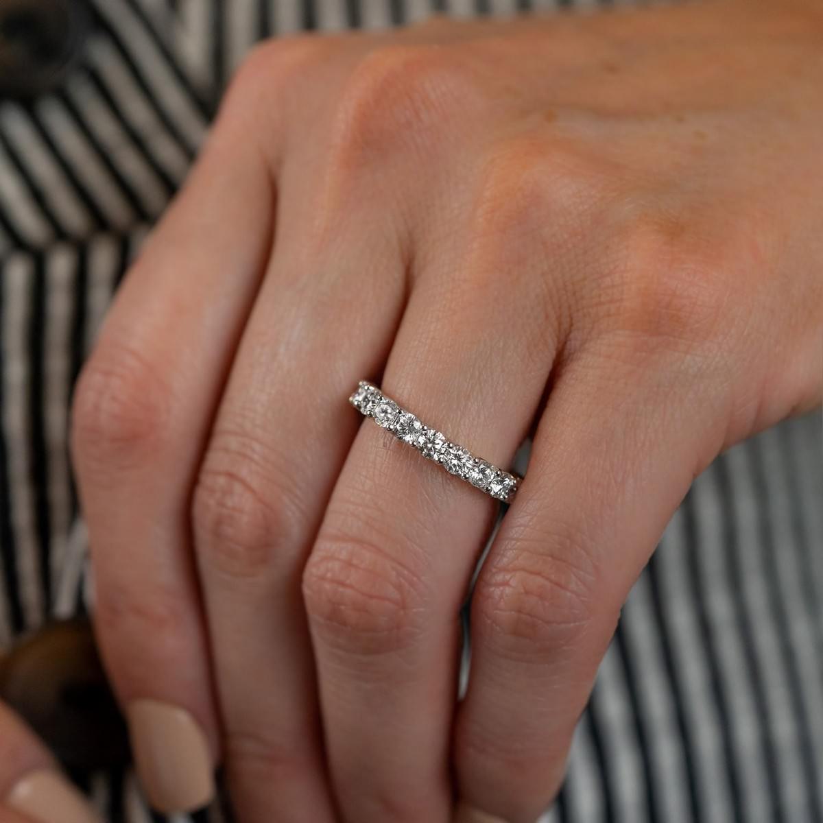 14K White Gold Lab-Created Diamond Eternity Band (2 CTW)