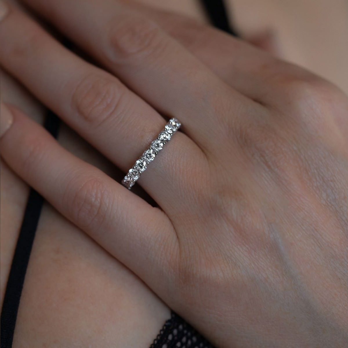 14K White Gold Lab-Created Diamond Eternity Band (2 CTW)