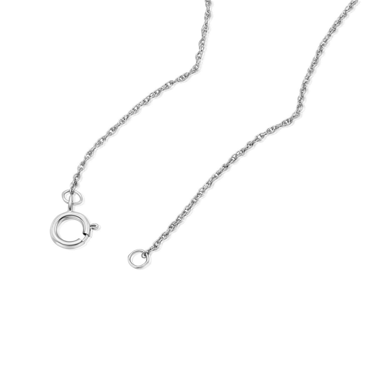 14K White Gold Lab-Created Diamond Bezel Pendant Necklace