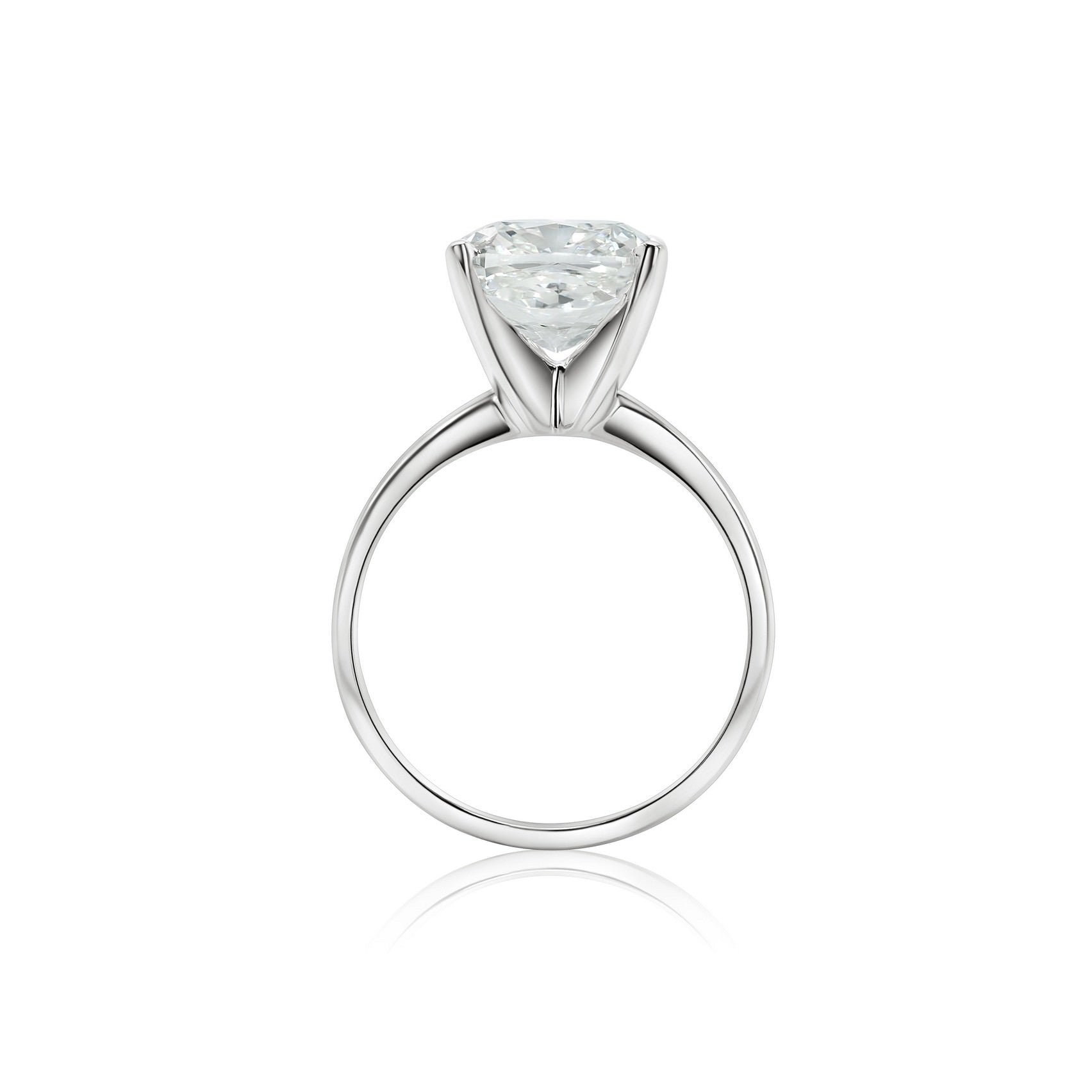 14K White Gold IGI Certified Cushion Lab-Created Diamond Classic Solitaire Ring (5 CTW F VS)