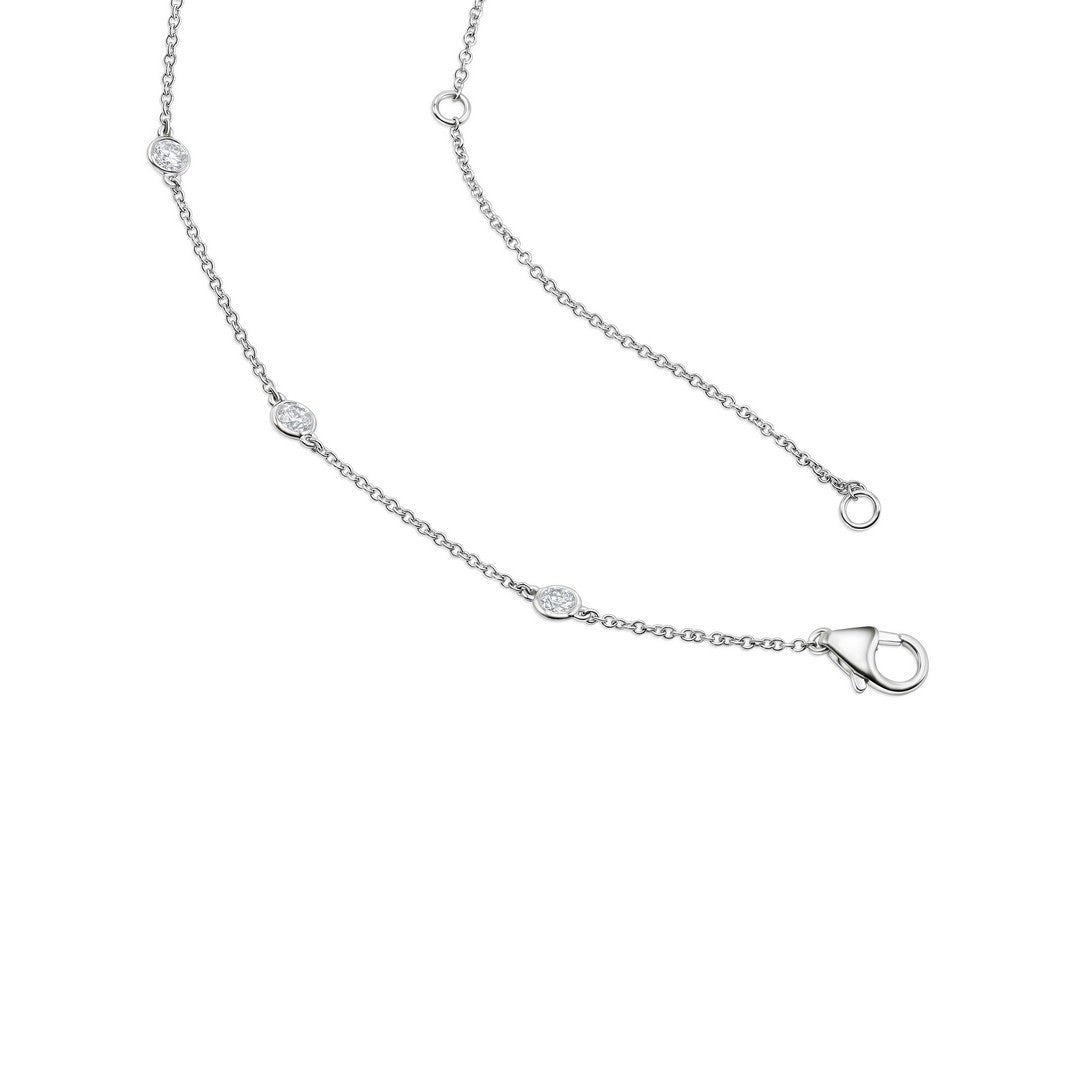 14K White Gold Diamonds by the Yard Necklace (1 CTW F-G SI)