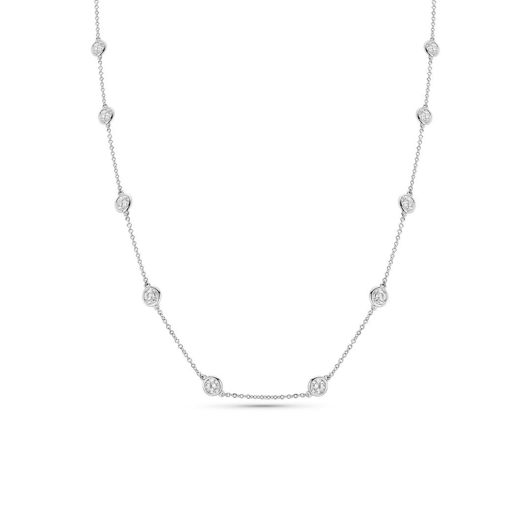 14K White Gold Diamonds by the Yard Necklace (2 CTW F-G SI)
