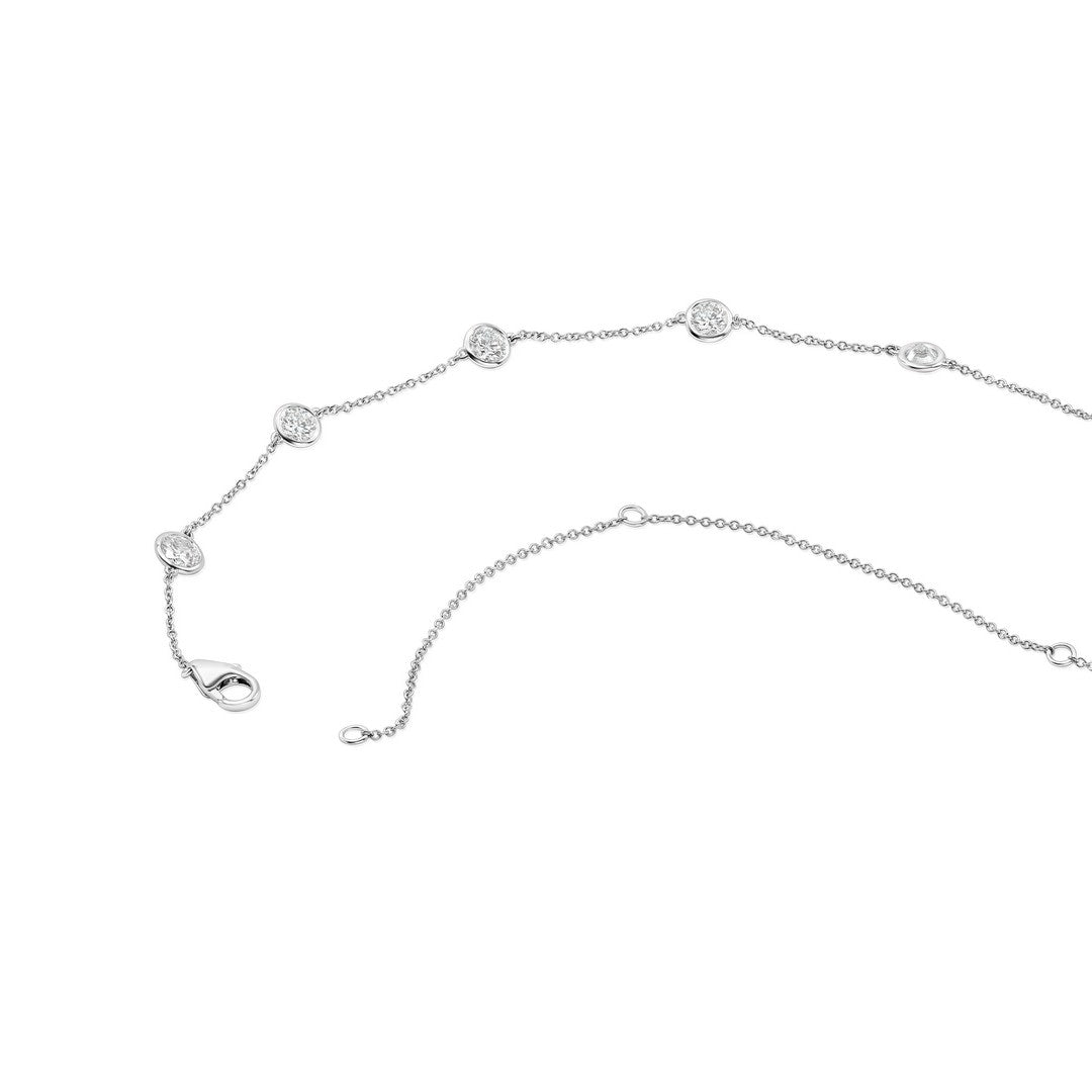 14K White Gold Diamonds by the Yard Necklace (4 CTW F-G SI)