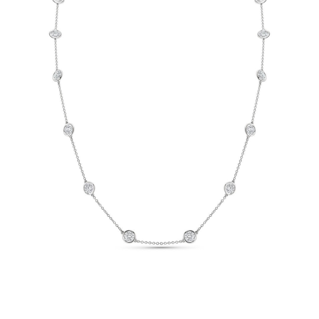 14K White Gold Diamonds by the Yard Necklace (4 CTW F-G SI)