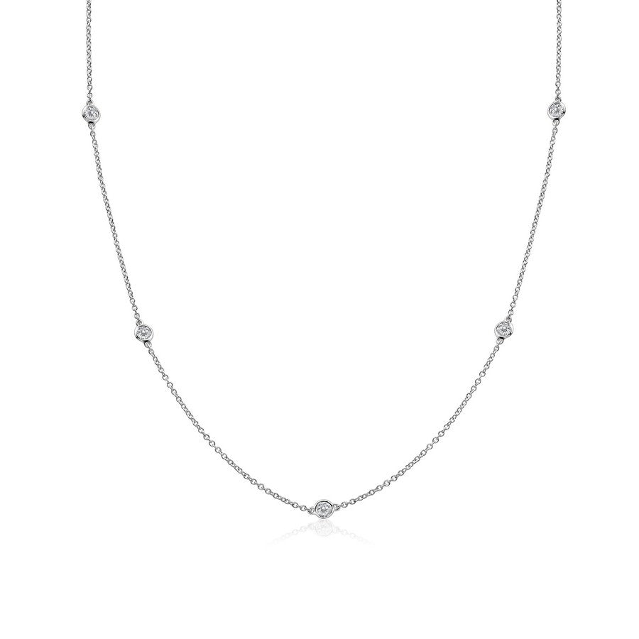 14K White Gold Diamonds by the Yard Necklace (0.50 CTW F-G SI)