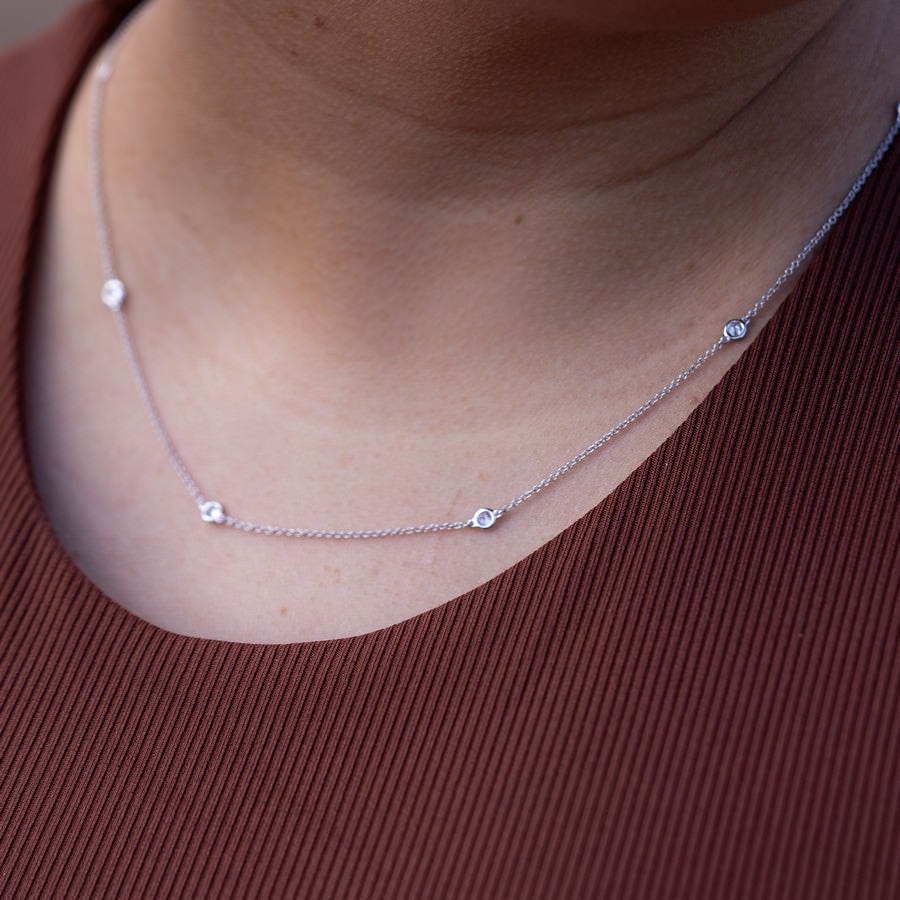14K White Gold Diamonds by the Yard Necklace (0.50 CTW F-G SI)