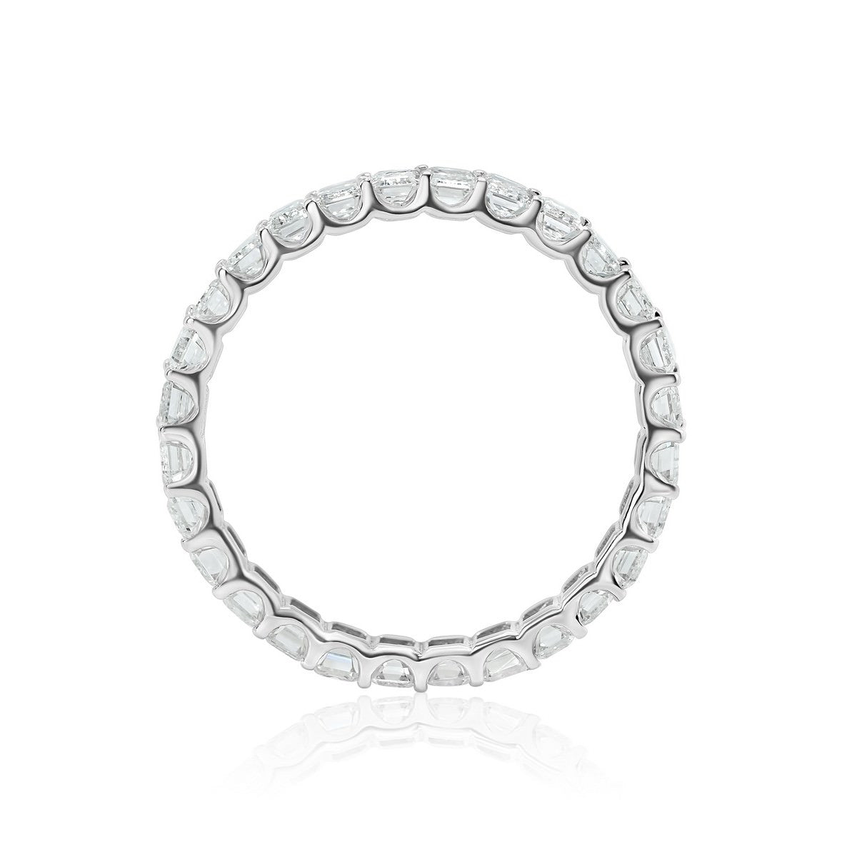 14K White Gold Emerald Lab-Created Diamond Eternity Band (2 CTW F-G SI)