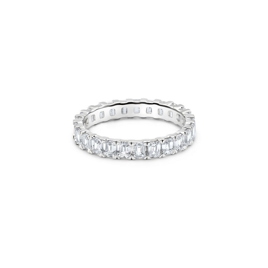 14K White Gold Emerald Lab-Created Diamond Eternity Band (2.50 CTW F-G SI)