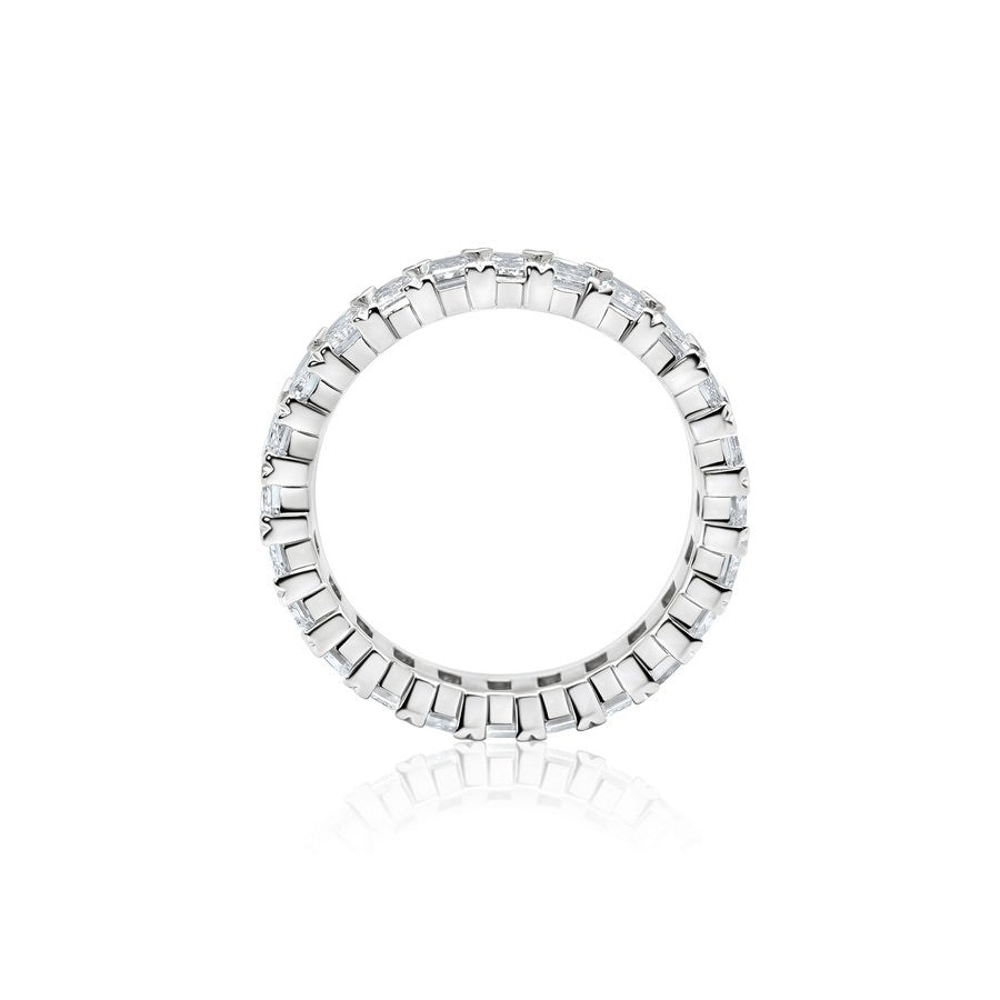 14K White Gold Emerald Lab-Created Diamond Eternity Band (3 CTW F-G SI)