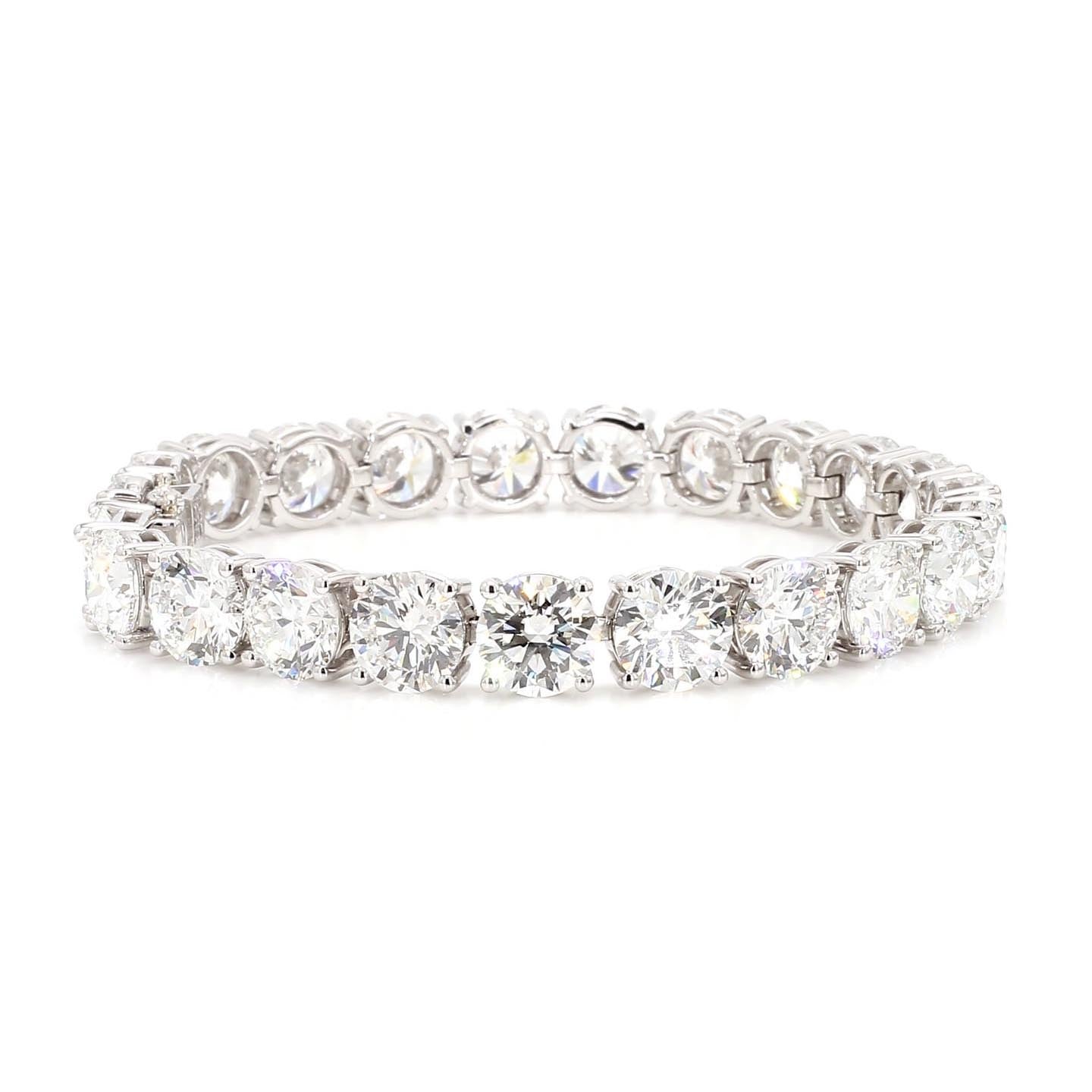 14K White Gold IGI Certified Lab-Created Diamond Tennis Bracelet (46 CTW APPROX)