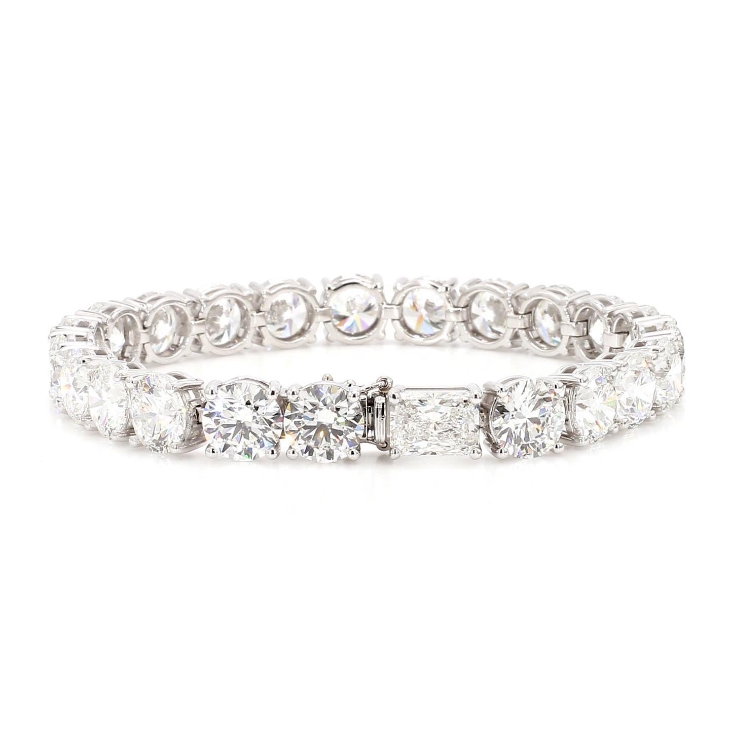 14K White Gold IGI Certified Lab-Created Diamond Tennis Bracelet (46 CTW APPROX)