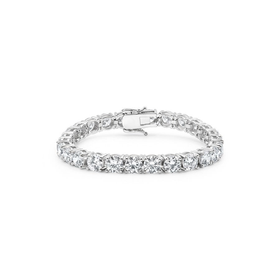 14K White Gold Lab-Created 4-Prong Diamond Tennis Bracelet (25 CTW F-G SI)