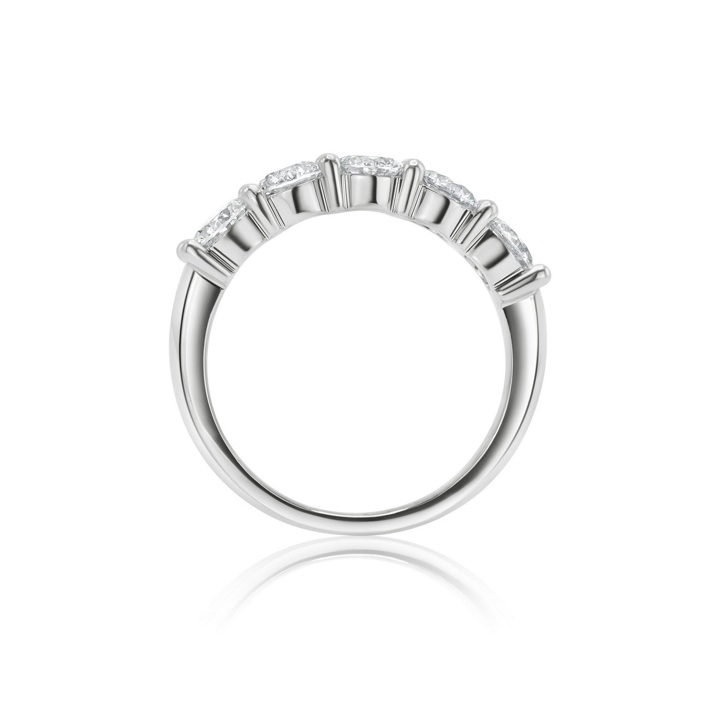 14K White Gold Lab-Created Diamond 5 Stone Anniversary Ring (1.50 CTW F-G SI)
