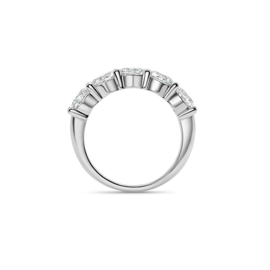 14K White Gold Lab-Created Diamond 5 Stone Ring (2.5 CTW F-G SI)