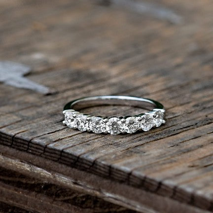 14K White Gold Lab-Created Diamond 7 Stone Anniversary Ring (1 CTW F-G SI)