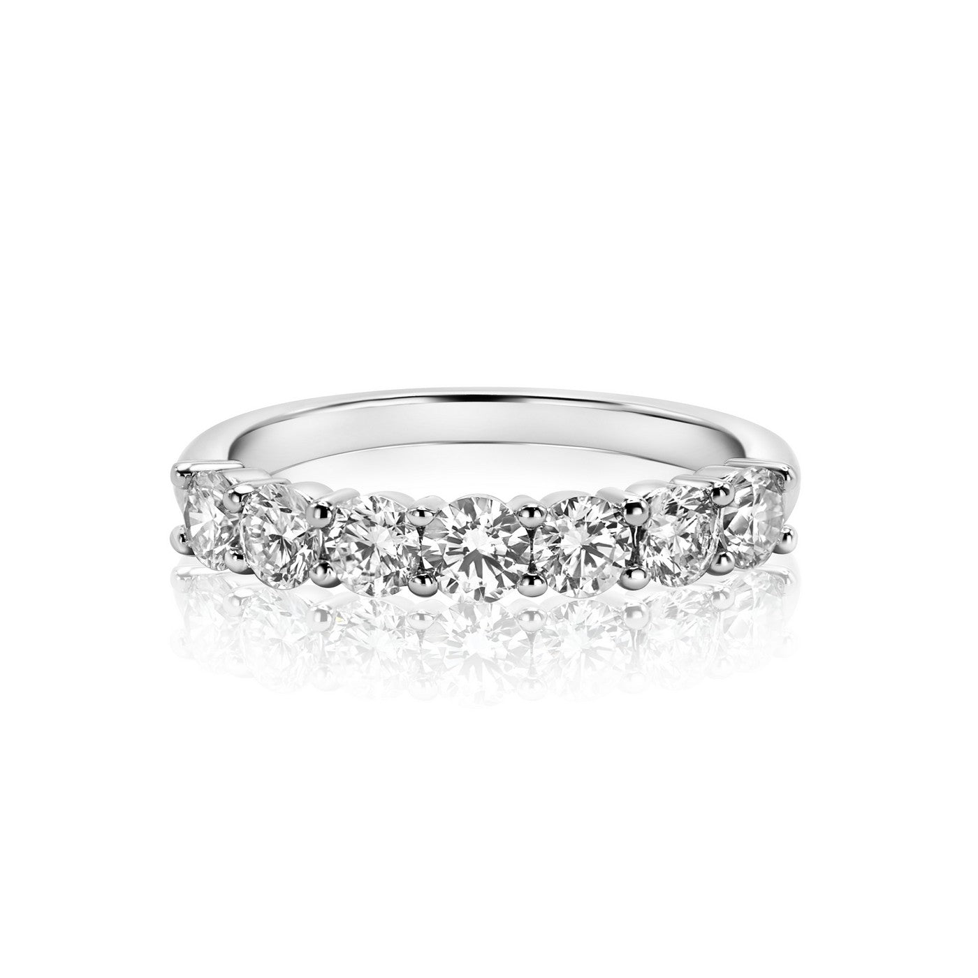 14K White Gold Lab-Created Diamond 7 Stone Anniversary Ring (1 CTW F-G SI)