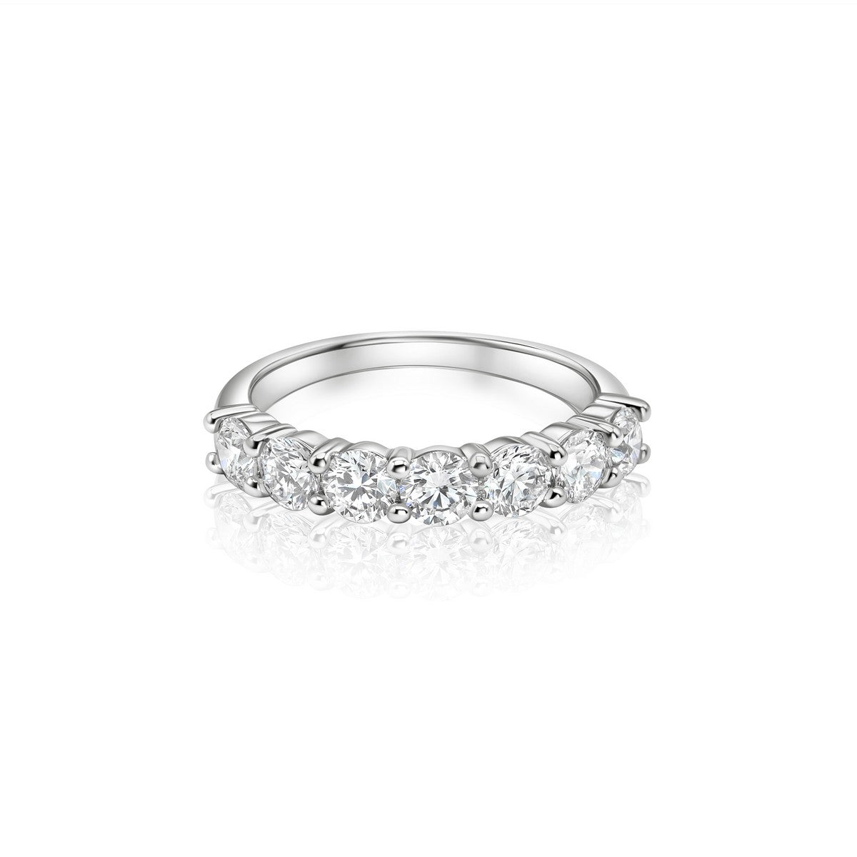 14K White Gold Lab-Created Diamond 7 Stone Ring (1.50 CTW F-G SI)