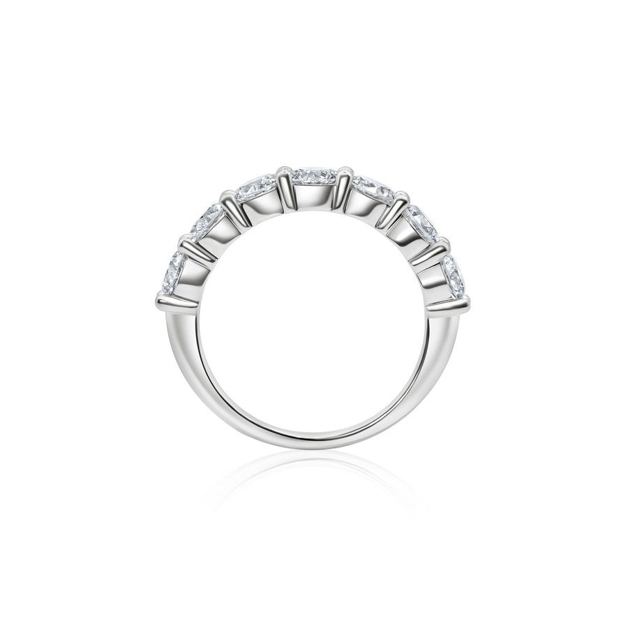 14K White Gold Lab-Created Diamond 7 Stone Ring (2 CTW F-G SI)
