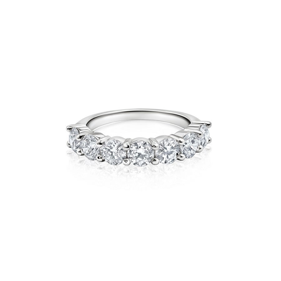14K White Gold Lab-Created Diamond 7 Stone Ring (2 CTW F-G SI)
