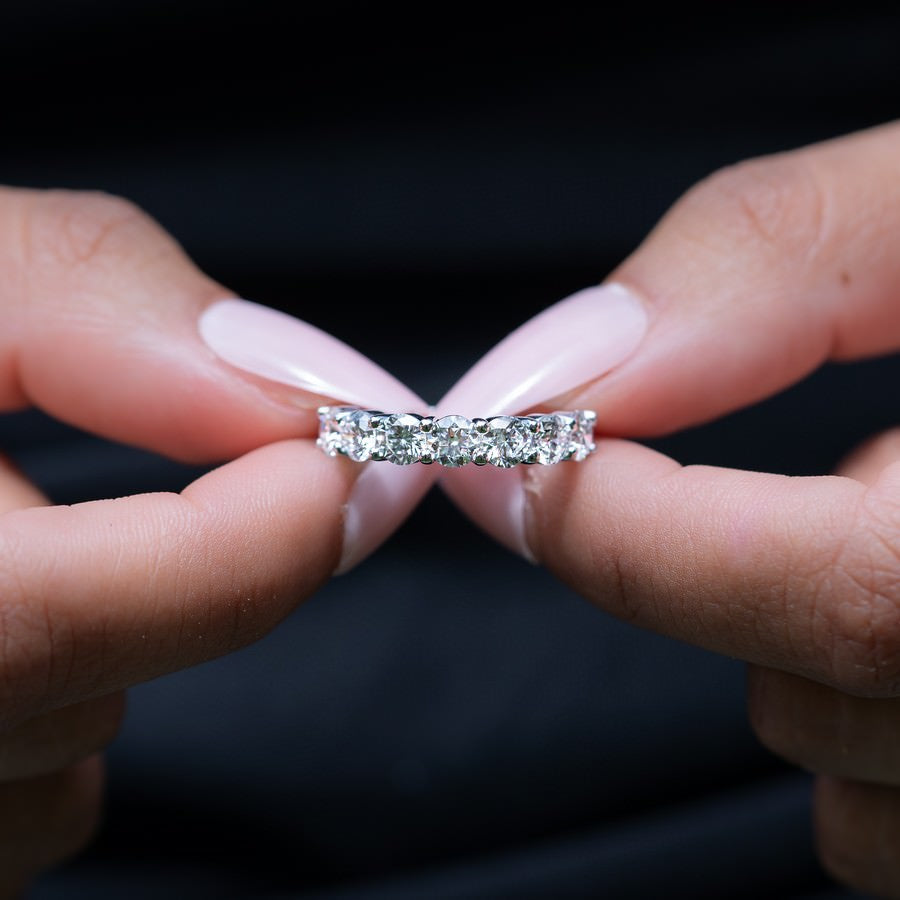 14K White Gold Lab-Created Diamond 7 Stone Ring (2 CTW F-G SI)