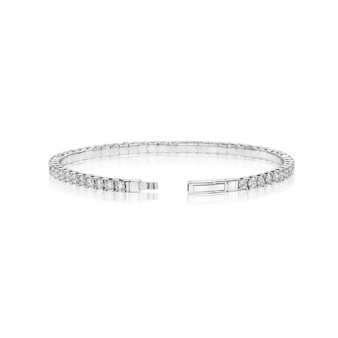 14K White Gold Lab-Created Fullway Flex Bangle (4.50 CTW F-G SI)