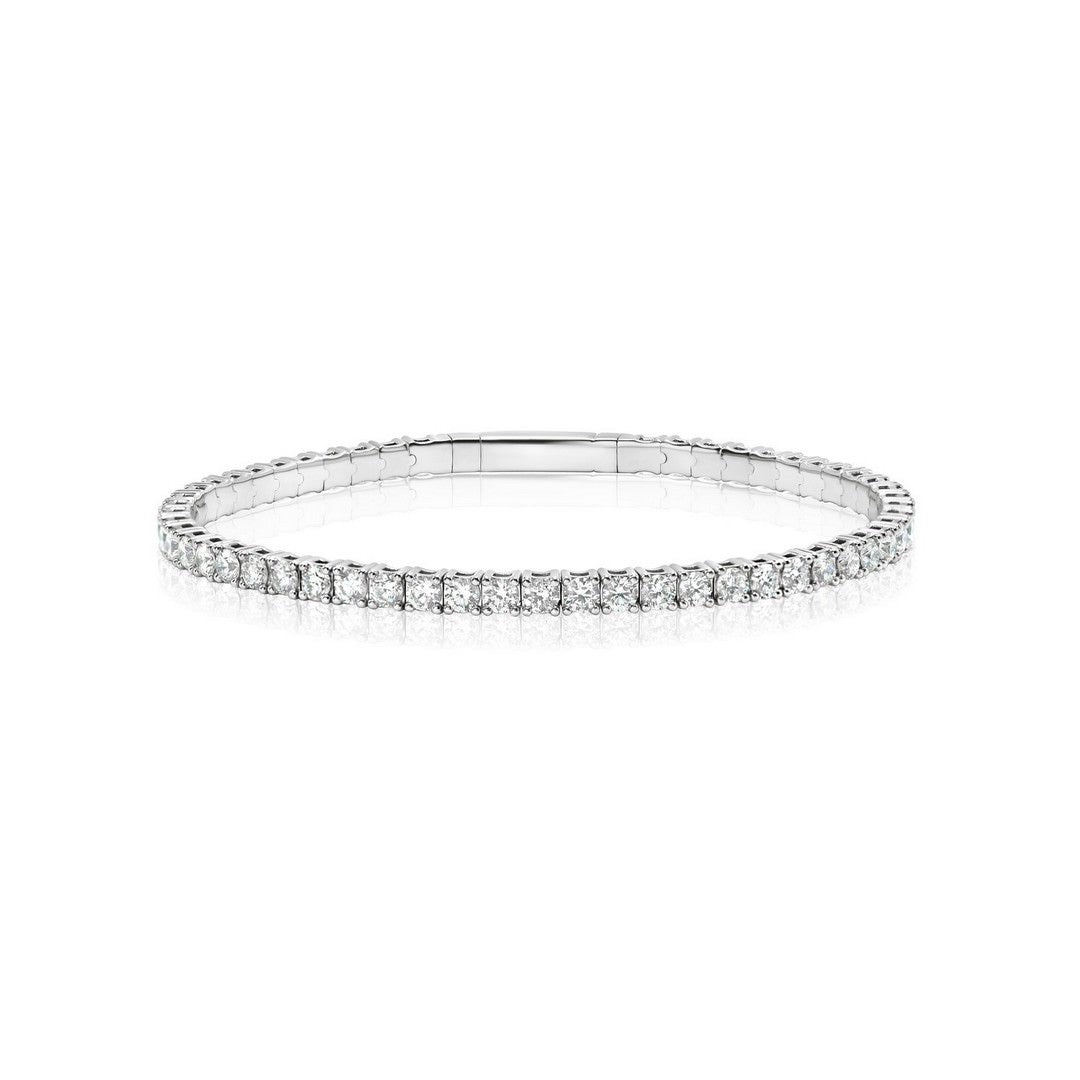 14K White Gold Lab-Created Fullway Flex Bangle (4.50 CTW F-G SI)