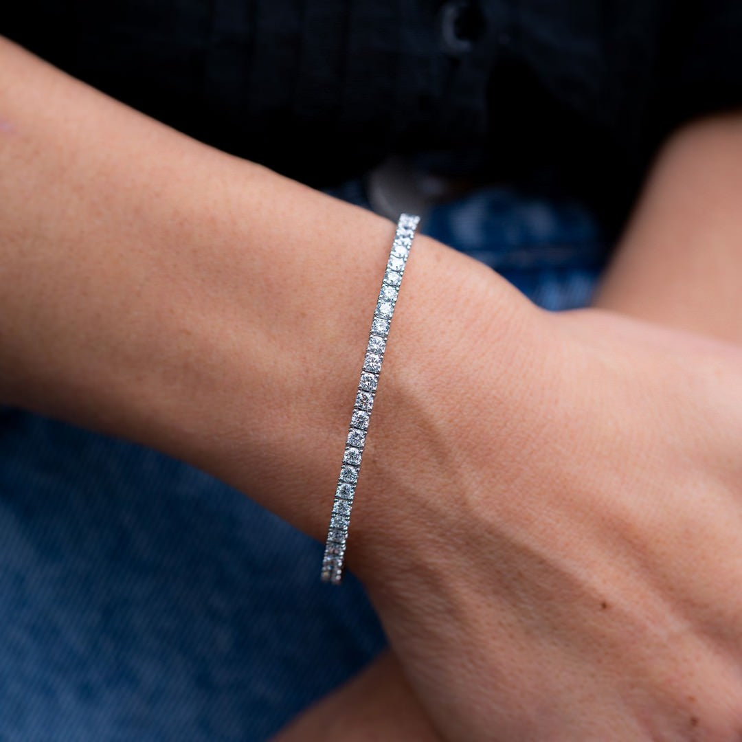 14K White Gold Lab-Created Fullway Flex Bangle (4.50 CTW F-G SI)