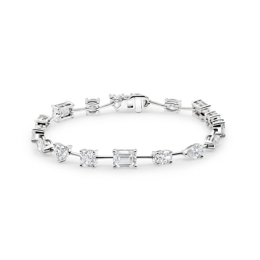 14K White Gold Lab-Created Diamond Multi-Shape Tennis Bracelet (9 CTW F-G SI)
