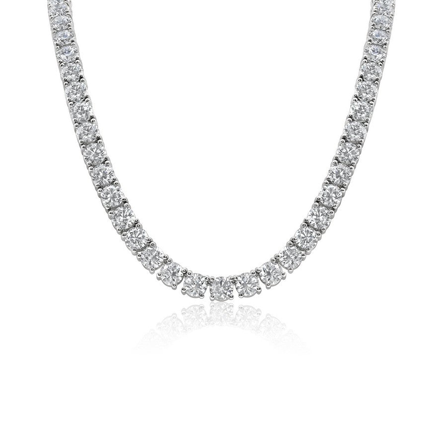 14K White Gold Lab-Created 4-Prong Diamond Tennis Necklace (80 CTW F-G SI)