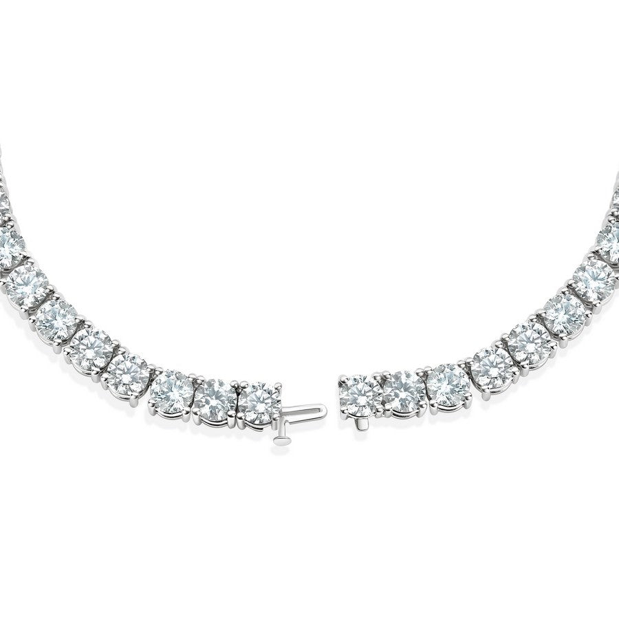 14K White Gold Lab-Created 4-Prong Diamond Tennis Necklace (80 CTW F-G SI)