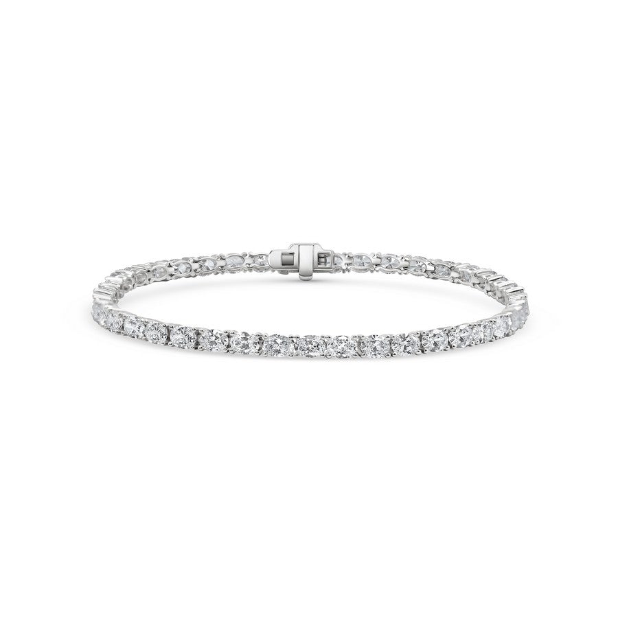 14K White Gold Lab-Created Diamond Oval Tennis Bracelet (6 CTW F-G SI)