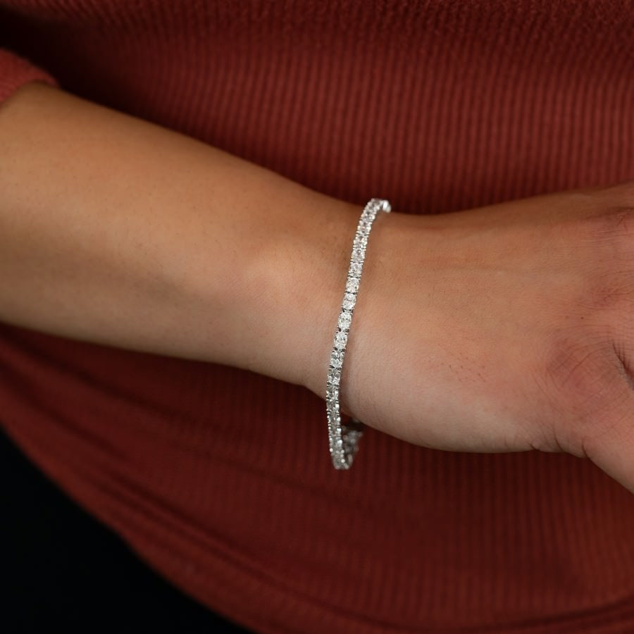 14K White Gold Lab-Created Diamond Oval Tennis Bracelet (6 CTW F-G SI)