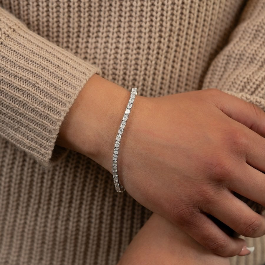 14K White Gold Lab-Created Diamond Oval Tennis Bracelet (6 CTW F-G SI)