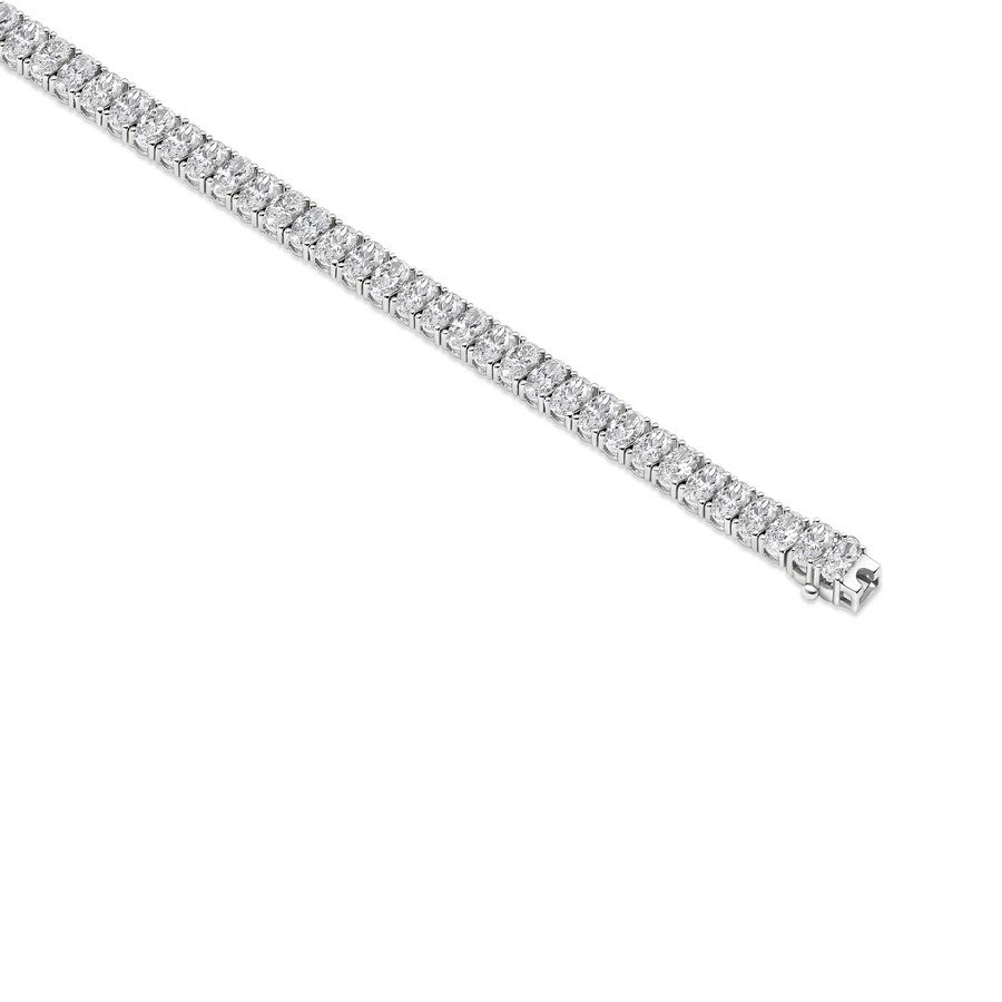 14K White Gold Lab-Created Diamond Oval Tennis Bracelet (10 CTW D-F VVS-VS)