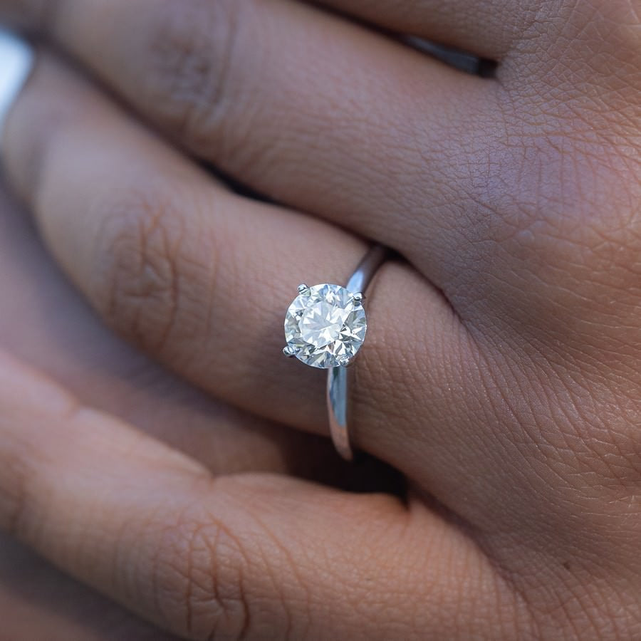 14K White Gold Lab-Created Diamond Classic Solitaire Ring (1.50 CTW F-G SI)
