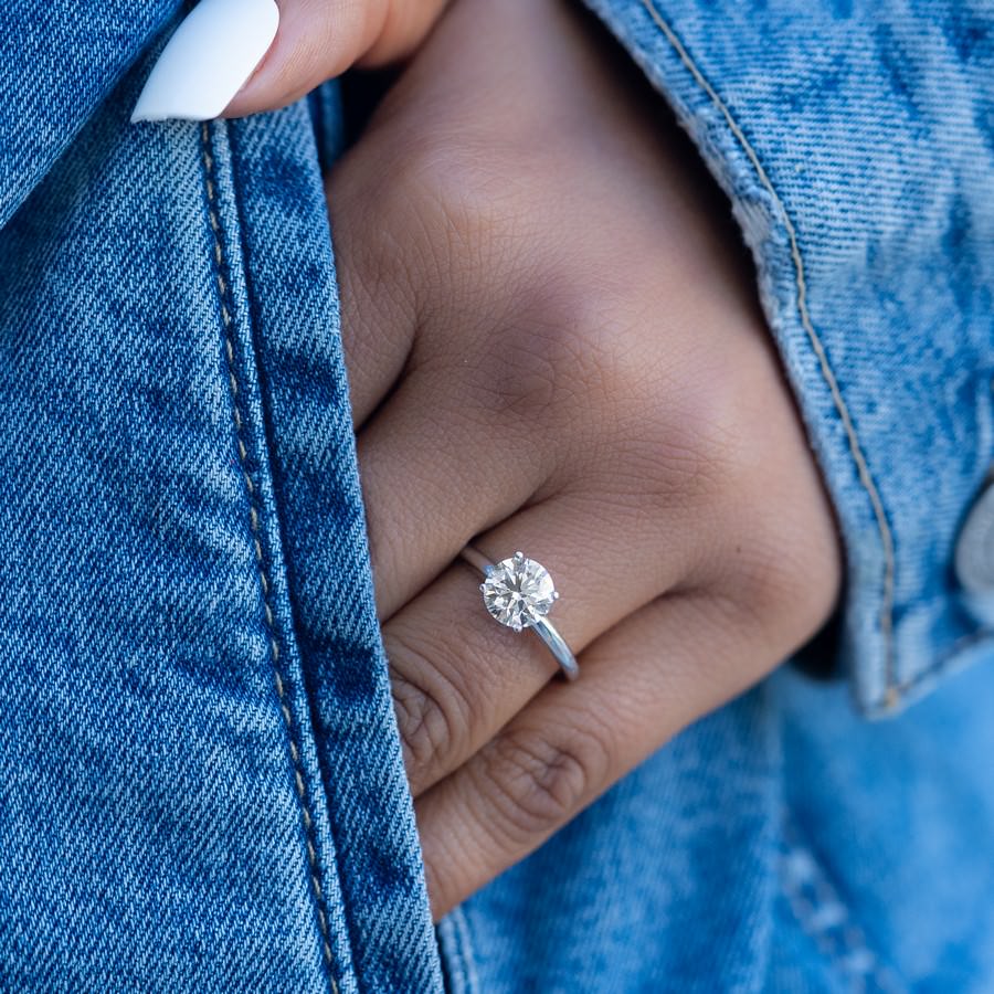 14K White Gold Lab-Created Diamond Classic Solitaire Ring (1.50 CTW F-G SI)