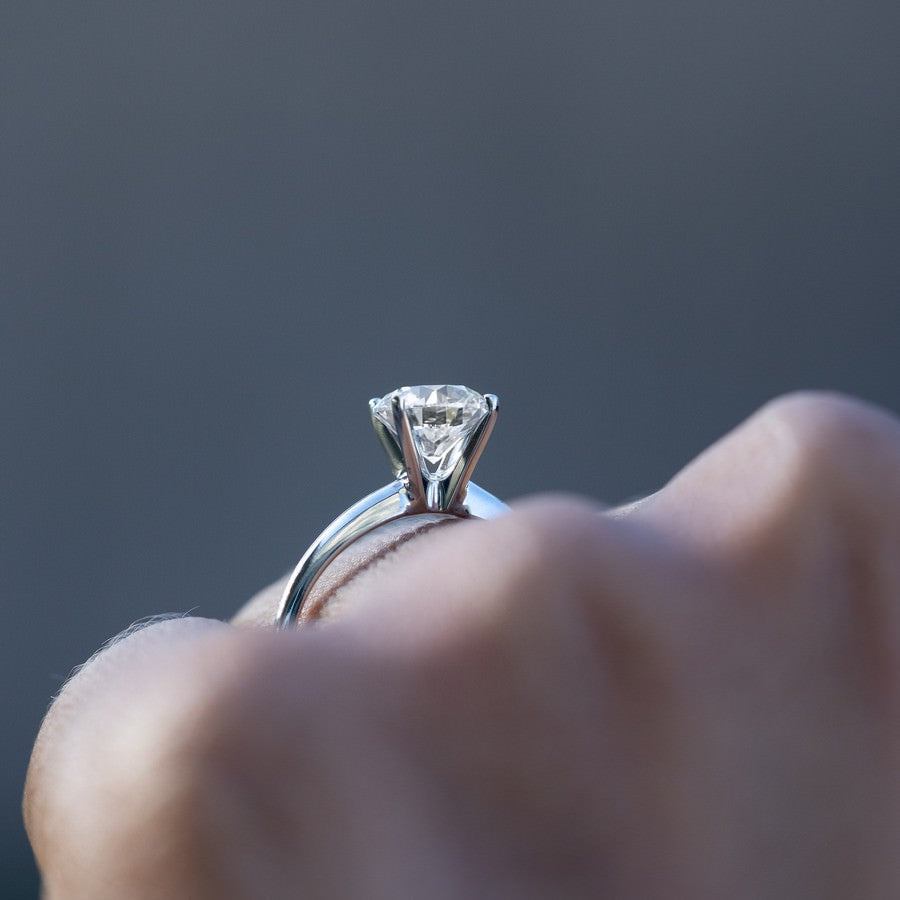 14K White Gold Lab-Created Diamond Classic Solitaire Ring (1.50 CTW F-G SI)