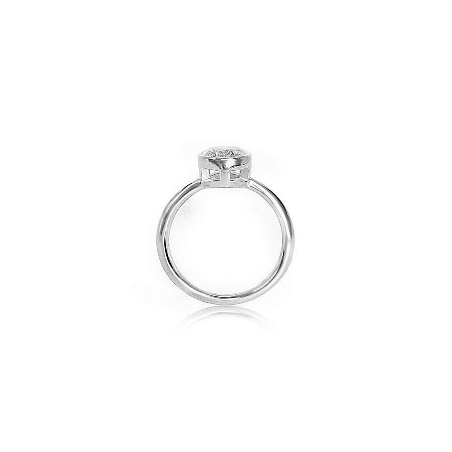 14K White Gold IGI Certified Lab-Created Diamond Bezel Ring (2 CTW F VS)