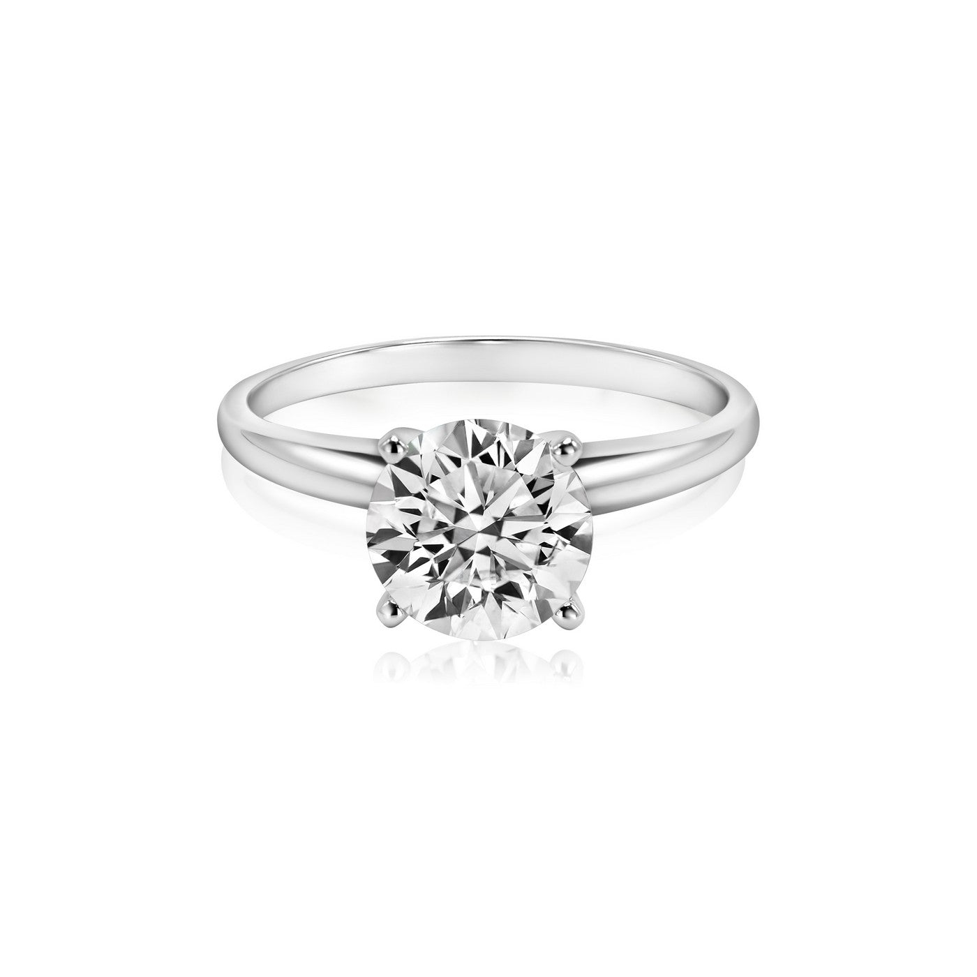 14K White Gold IGI Certified Lab-Created Diamond Classic Solitaire Ring (2 CTW F VS)