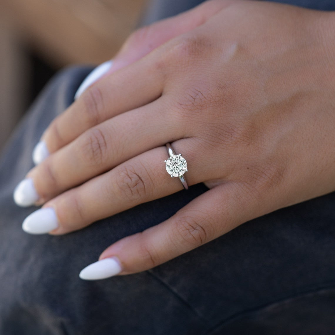 14K White Gold IGI Certified Lab-Created Diamond Classic Solitaire Ring (2 CTW F VS)