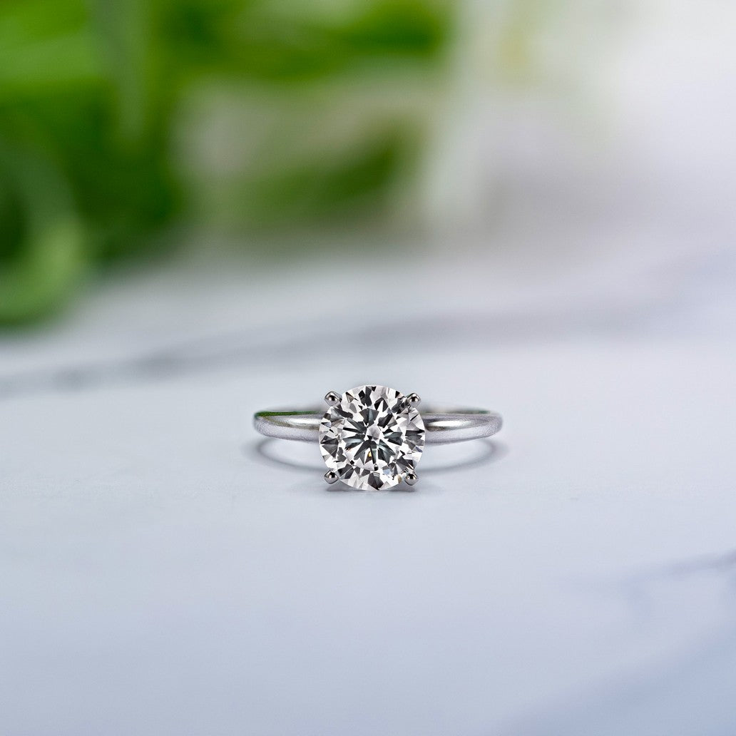 14K White Gold IGI Certified Lab-Created Diamond Classic Solitaire Ring (2 CTW F VS)