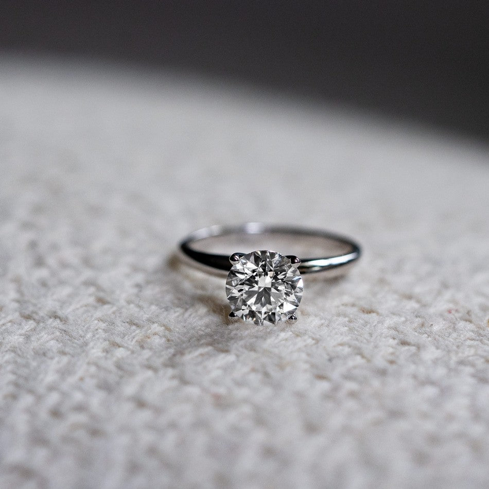 14K White Gold IGI Certified Lab-Created Diamond Classic Solitaire Ring (2 CTW F VS)