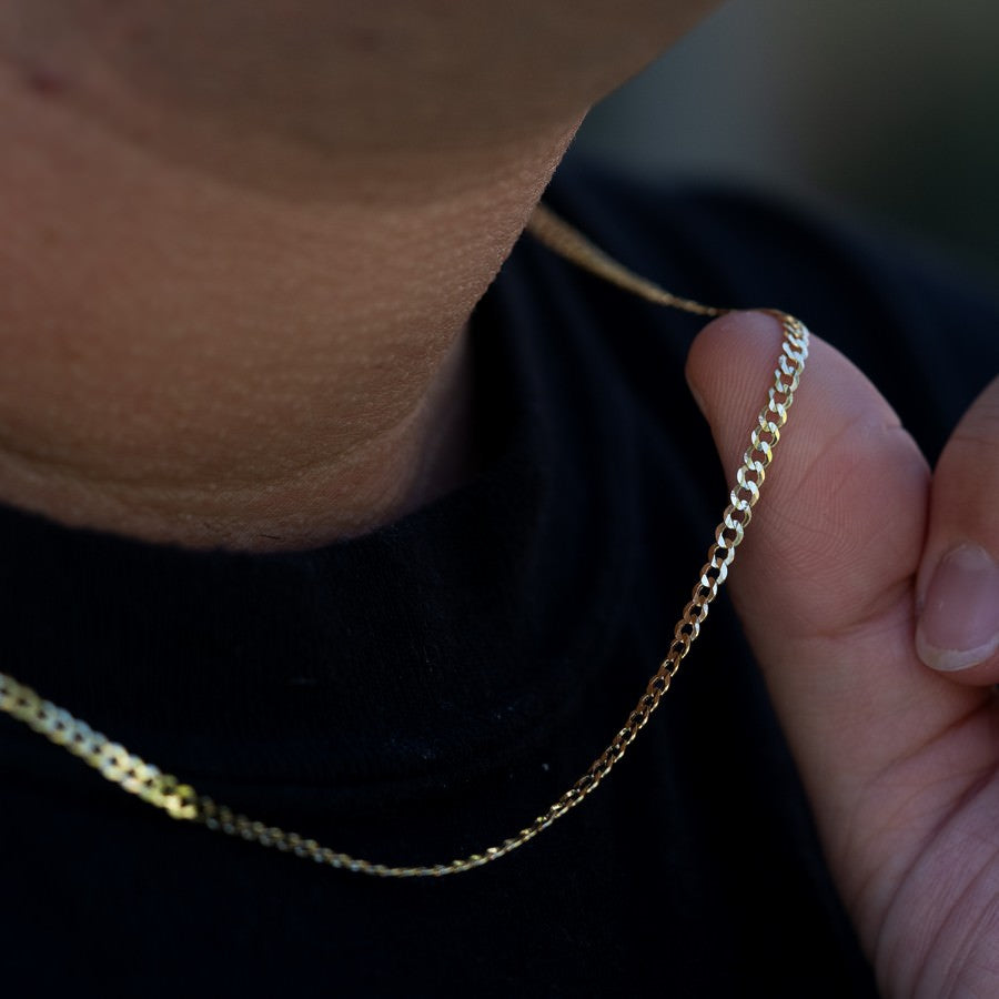 14K Yellow Gold Curb Link Chain – 22 Inch