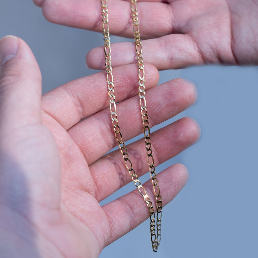 14K Yellow Gold Figaro Chain – 22 Inch